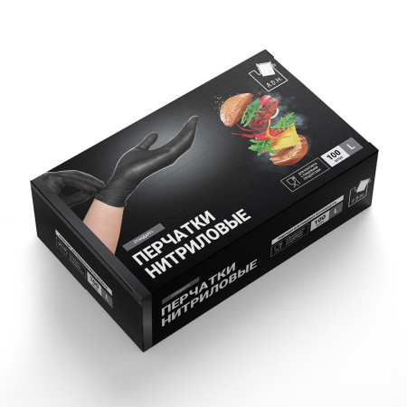 Перчатки нитриловые , L, 100 шт